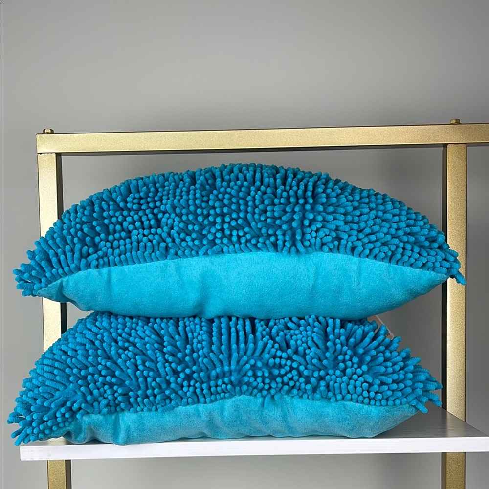 Chelsea Teal Textured 17.5” Throw Pillows-set of 2
